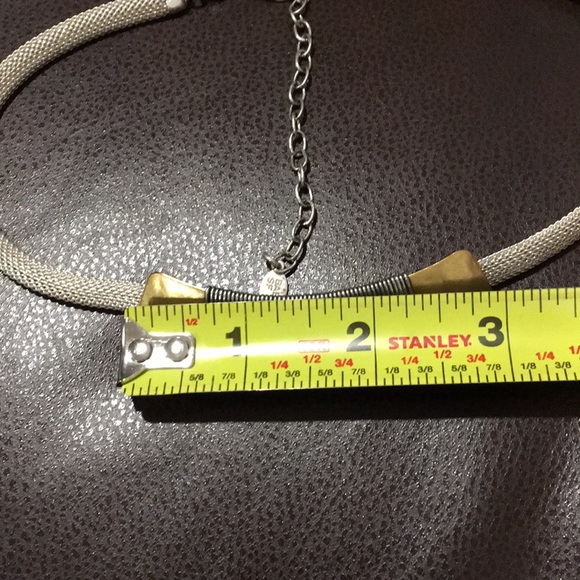 MARJORIE BAER Southwestern Two Tone Silver Gold Mesh Chain Wire Wrapped Pendant - Picture 8 of 10